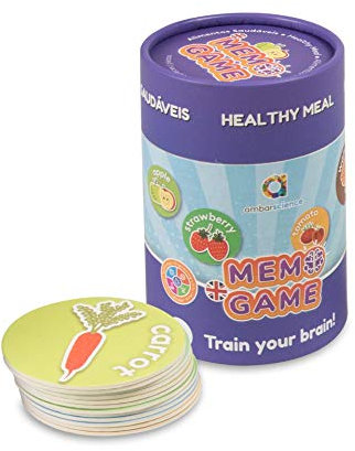 Memo Games Hälsosam mat - Pedagogiskt minne spel för att hitta par och lära sig engelska ord,med 40 stycken, för barn 3+.