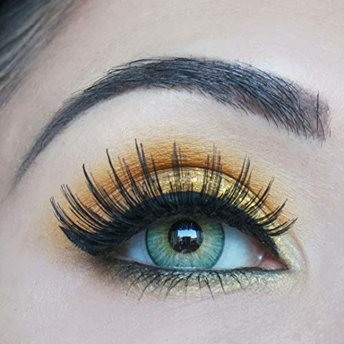 Glamlens lentilles de couleur grises naturelles colorées très haute opacité Como Gray + étuis à lentilles de contact | 1 paire (2 pièces) | DIA 14,20 | sans correction | 0,00 Dioptries