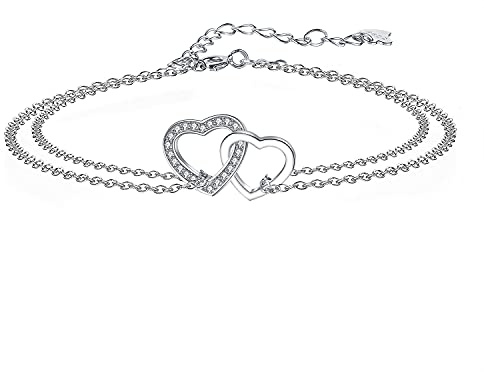Arrebol Armband 925 Sterling Silber Damen Armbänder Original Schmuck für Schwester Freundin Ehefrau Mutter Tochter, Verstellbarer [16+4cm]