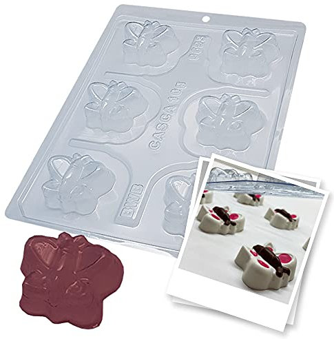 BWB 9693 Special 3-Part Truffles Butterfly Chocolate Mould with Silicone for Hot Chocolate 10-30 g Three-dimensional Polycarbonate