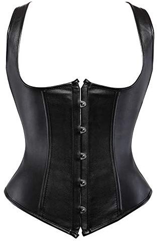 WLFFW Corsetto Donna Sottoseno Corpetto Spallacci Pelle EU(32-34) S