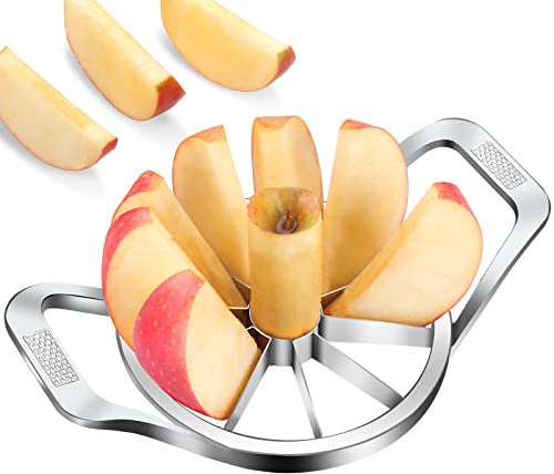 Sinnsally Apple Corer and Slicer,Apple Corer Remover,Cutter,Divider,Wedger,Decorer,Core Remover Tool,Large Apple Peeler Corer Slicer,Stainless Steel Fruit Cutter Corer,Easy Grip Handle with10 Blades