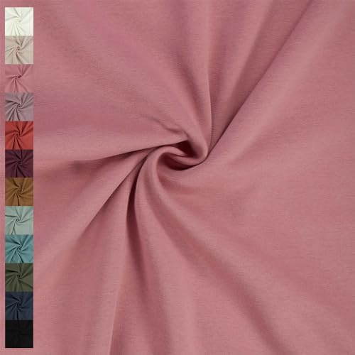 Alpenfleece Stoff, Kuschelsweat | ab 50cm x 150cm (altrosa) | Einfarbig/Uni