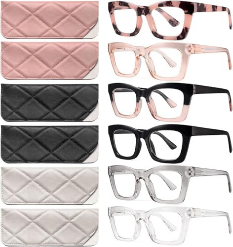 CCVOO Oprah Occhiali da Lettura per Donne, Occhiali da Vista, Lenti Anti Luce Blu per Donne, Occhiali per Computer, Occhiali da Lettura