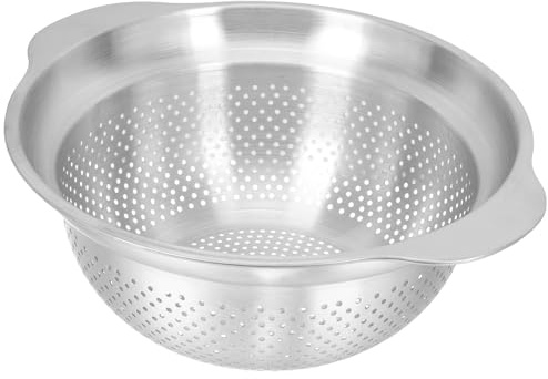 Alipis Fine Mesh Strainer Kitchen Colander Bowl Pasta Strainer Stainless Steel Fruit Bowl Colanders For Washing Vegetables Fruit and Rice and for Draining Cooked Pasta Silver 23cm Silicone Strainer
