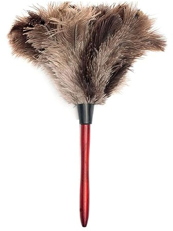 Plumeau avec long manche en autruche - Outils de nettoyage - Accessoires de nettoyage - Poussière électrostatique I1C7 - Nettoyage de la poussière domestique
