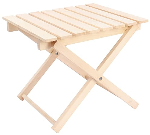 specwood Balkontisch Klappbar 50x40 cm Höhe 42 cm – FSC® Holz Beistelltisch Outdoor Klappbar, Kleiner Gartentisch Balkon Aus Buchenholz, Klapptisch Für Terrasse Camping Garten, Vollmontiert
