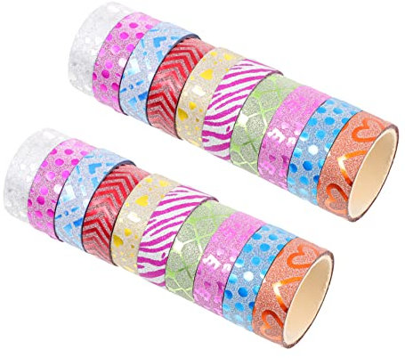 STOBOK 20St Glitzerband Buchband Wellenbänder Buch Zeug DIY-Material Magnetband Aufkleber Washi-Tape selbstklebende Bänder Kunsthandwerk Klebeband Das Album Sammelalbum Washi Glitzerpuder
