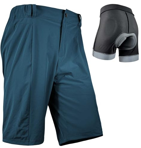 Wulibike Shorts de vélo de Montagne pour Hommes 2 en 1 avec Rembourrage Le Cyclisme d'été Équipement de Cyclisme pour Hommes