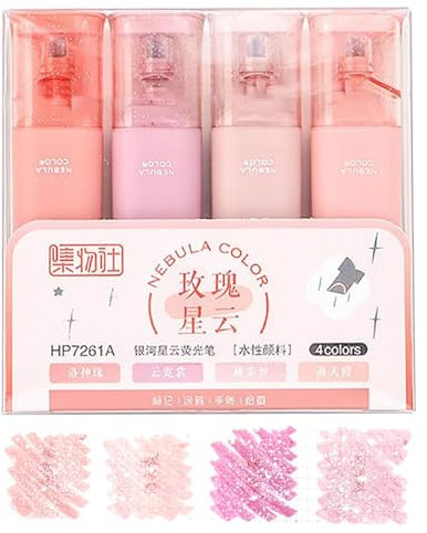 4/6 Glitzer Textmarker | Glitter Highlighters Markers | Glitter Textmarker Stift | Color Glitter Textmarker Set | Vielseitiger Glitzer-Textmarker für funkelndes Notizen-Tagebuch