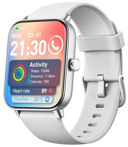 Smartwatch Herren mit Telefonfunktion,1,8 Fitnessuhr Damen mit Herzfrequenz SpO2 Stress Schlafmonitor, Alexa Integriert Watch, 110 Sportmodi, IP68 Wasserdichte Schrittzähler Sportuhr für Android iOS
