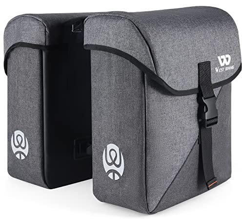 ICOCOPRO Fahrradtasche Doppeltasche, Dreidimensionale Fahrradtaschen für Gepäckträger, 35L Große Fahrradtaschen, Fahrrad Tasche mit wasserdicht Regenschutz, Gepäckträgertaschen für ebike MTB Rennrad