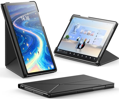 INFILAND Hülle für Samsung Galaxy Tab A9+/ A9 Plus 11 Zoll 2023, Faltbarer Ständer mit Quer- und Hochformat, Auto Schlaf/Aufwach Schutzhülle für Samsung Tablet A9 Plus (Schwarz)