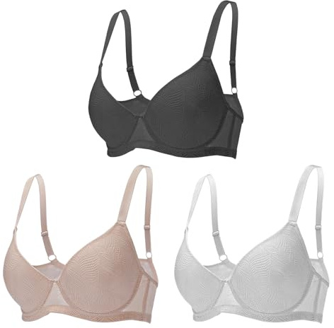 3PC Bras for Women Push up T-Shirt Bra Pack Everyday Comfortable