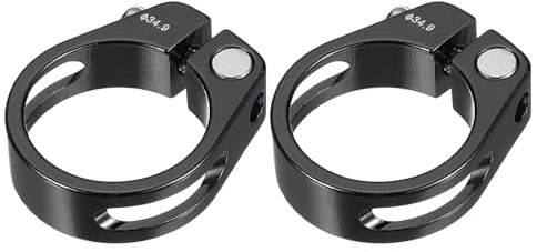 PATIKIL 34.9mm Abrazadera de Tija de Sillín para Bicicleta, 2 Piezas Abrazadera de Tubo de Sillín de Aleación de Aluminio Abrazadera de Liberación Rápida para Bicicleta de Montaña Negro