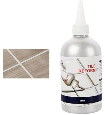 Kit de reparación de lechada de azulejos, relleno de reparación de azulejos impermeable de 280 ml, sellado de relleno de reparación y renovación y juntas de lechada de azulejos, secado rápido