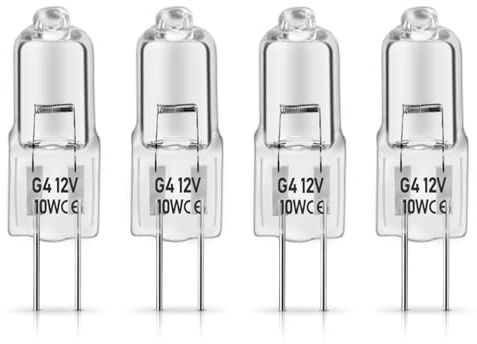 4 Pcs G4 Oven Light Bulb 10W 12V Fit for Dacor 86364, 86573, 8-6573, DE81-05142A, Halogen Bulb with G4 Bi-Pin Base for Range, Stove, Microwave