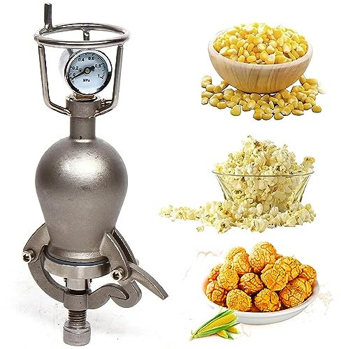 Machine à Pop-Corn Vintage, Petite Machine à Pop-Corn Haute Pression, Mini Machine à Pop-Corn Professionnelle en Acier Inoxydable pour réunions de Famille, études, fêtes Amusantes