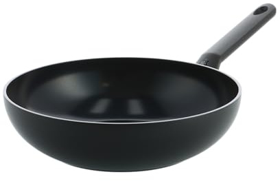 BK Blue Label Induction - Wok de cerámica antiadherente, diámetro de 28 cm, 3,7 l, sin PFAS, apto para inducción, horno hasta 160 °C, apto para lavavajillas, calentamiento rápido, asas frías, color