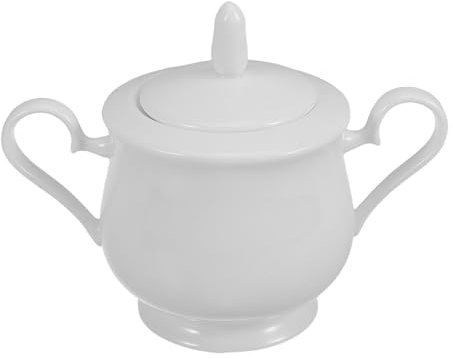 ABOOFAN Azucarero De Cerámica Rústico Tapa Para Encimeras De Cocina y Cafeterías Elegante Recipiente Para Guardar Azúcar y Condimentos Hogar Oficina