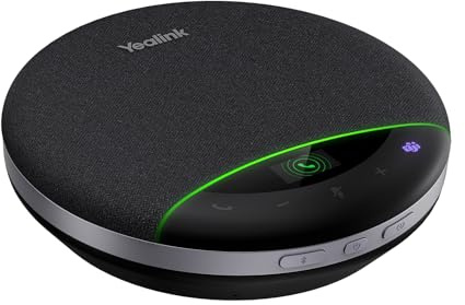 Yealink Bluetooth Speakerphone SP96 Support Daisy-Chain 26H Talk Time Teams Certified 65mm Conference Speaker and 6 Microphones Smart AI Noise-Canceling 5m Voice Pickup Radius 1.2m USB C/A 400g
