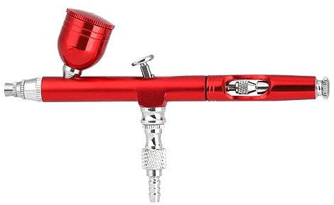 Pistola per Verniciare, Penna for aerografo a doppia azione Fondotinta facile da usare Trucco idratante Iniettore di ossigeno Pistola a spruzzo for la cura a bellezza da viaggio(Part A Red)