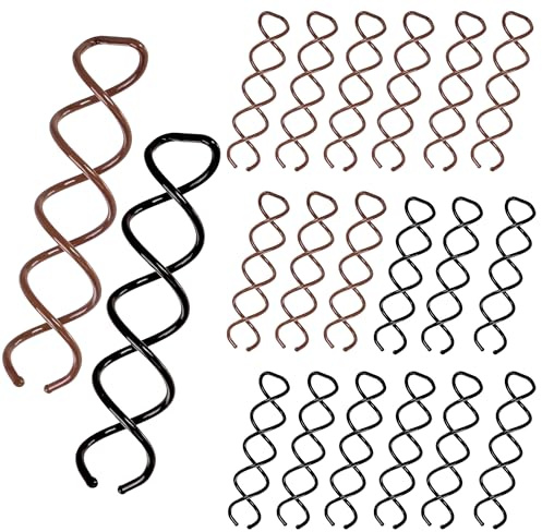 20 Pcs Spiral Hair Pins, 2 Colors Spin Pins for Hair, Alloy Spiral Bobby Pins, Bun Twist Spiral Hair Pins with Non-scratch Rounded Tips for Women (2.36 Inches)