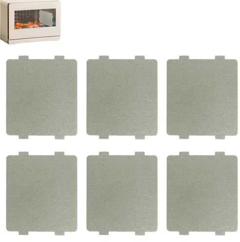 YAZWUR 6 piezas Universal Placa de Mica para Microondas, Hojas de Microondas, Cubierta de Guía para Horno, Hoja de Mica Cortable de la Guía de Onda, Placa Mica Microondas Universal (9,9 x 10,8 cm)