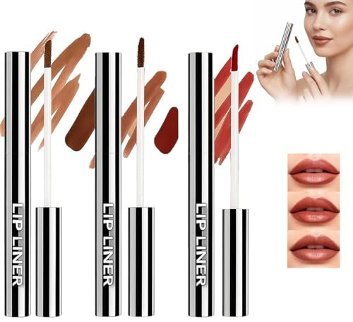 3 Couleurs Peel Off Lip Stain Crayon à Lèvre Waterproof Longue Tenue, Lip Tint Peel Off Encre à Lèvre Mate, Crayon à Lèvre Pigmenté Facile à Appliquer, Hydratant pour Quotidien, Fête et Mariage