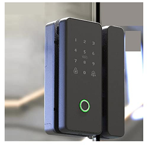 CUDTAPI Tuya Glass Fingerprint Door Lock Smart Biometric Electronic Door Lock Digital Lock Drill Free For Office(Ttlock,4)