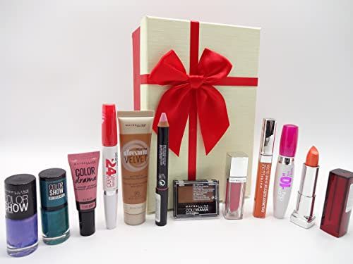Glory Cosmetics 10pc Make Up Beauty Box Gift Set For Her, Nail Polish , Lip Gloss , foundation, Eye Shadow Lipstick Set + Free 24h Lipstick