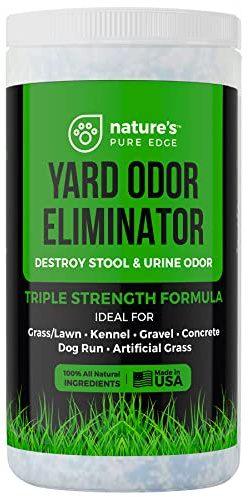 Nature's Pure Edge Yard Odor Eliminator. Perfect for Artificial Grass, Patio, Kennel, and Lawn. Instantly Removes Stool and Urine Odor. Long Lasting. Kid and Pet Safe.