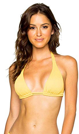 Luli Fama Damen Dreiecksoberteil/Dreieckstuch, Keine Angabe Bikini, Banane, X-Small