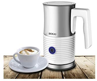 SOGO Espumador y Calentador de Leche - 300 ml - 500W - Práctico y Potente para Preparar tus Bebidas Favoritas con Espuma Perfecta. Ideal para cappuccinos, lattes y más (SS-5745)