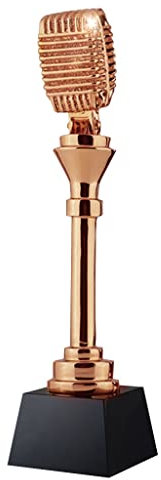 Pokale, Medaillen Auszeichnungen Goldene Mikrofontrophäe Siegertrophäe des Gesangsredewettbewerbs Musik-Host-Wettbewerbspreise Vergibt Trophäen 1. Platz 2. Platz 3. Platz Trophäe Pokale
