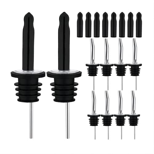 10 PCS Flaschenausgießer mit Schutzkappe, Olivenöl Ausgießer, Likörausgießer Doser Weinausgießer, hält Lebensmittel frisch, Schnellausgießer für Cocktails, Bars, passend für 17-19 mm Flaschenlippe