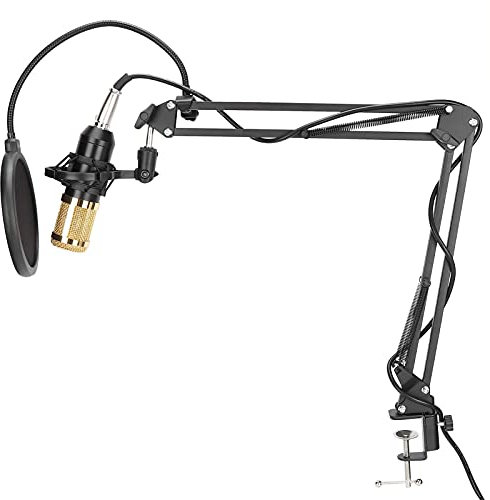 Mikrofonstötmonteringssats, Brusreducerande Kondensatormikrofonsats med Popfilter för Broadcast Studios