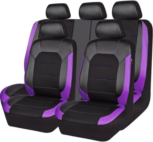 DTGPRO Autositzbezug-Set passend für VW Passat B6 Golf 4 Golf 5 Passat B5 Golf 7, Polo Golf 4 Passat B8 VW Golf 5 VW Golf 6 Passend für Autositzbezüge_Lila