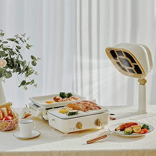 Desktop Cooker Hood, 3200 RPM Portable Extractor, Strong Suction, 6-Segment Height Adjustment and 66 ° Adjustable Angle, Easy To Clean, for Home, Kitchen Hot Pot, BBQ (Color : White)