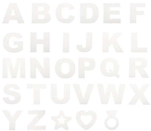 QUARKZMAN 8 Zoll Große Buchstaben Schablonen Alphabet Schablonen, Sternschablone und Herzensschablone mit Ring für Stoffwandkunst, Papier und Heimdekoration