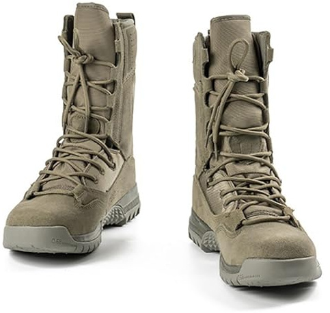 KINROCO Stivali Militari Tattici Combattimento Uomo Antiscivolo Scarponi da Trekking Scarpe Escursionismo(Size:44 EU,Color:Verde)