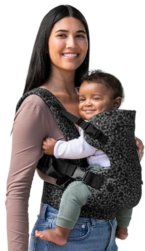 Infantino Flip Advanced 4-in-1 Baby Carrier - Ergonomic, Convertible, Face-in and Face-Out Front and Back Baby Carrier Newborn to Toddler 3.6-14.5 kg, Grey Leopard