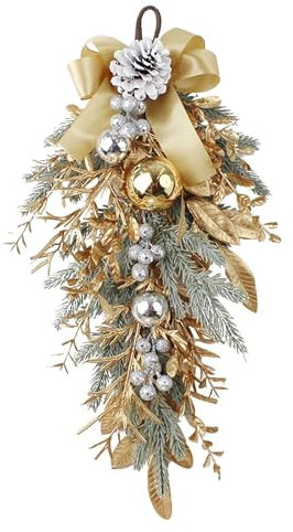 Sunfashion Adventskranz Plastik,Eukalyptus Kranz Türkranz Trockenblumen Wreath Künstliche Kranz Türkranz Weihnachten Winter Deko