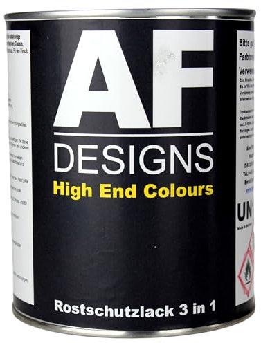 Alex Flittner Designs Rostschutzlack 3:1 Metallschutzlack Rostschutzfarbe RAL Alle Farben (RAL 9011 Graphitschwarz, 1 Kilogramm)