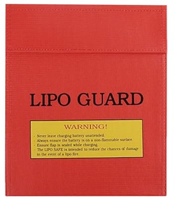 YSDINK Högkvalitativ lipo väska brandsäker vattentät skyddsväska, explosionssäker Lipo Safe Bag för batterier, dokument, kontanter, pass, smycken (röd, 180 x 230 mm)