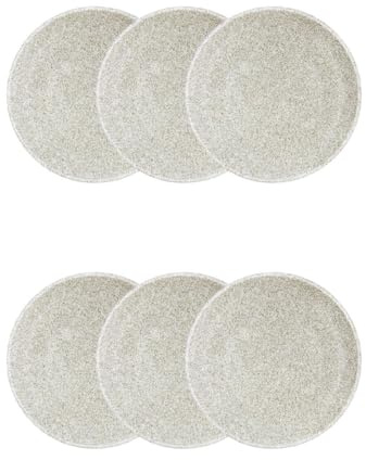 Bidasoa Set de 6 platos postre Element Hydrozero de porcelana 21 cm | Beige, Porcelana, formato redondo, acabado decorado, 21 cm, 6 piezas, apilable, apto para microondas