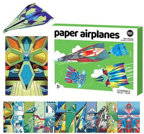 2026 New DIY Paper Airplane Book Set CE CPC Approved Creative Airplanes Educational Crafting Activity Boys Girls Arts Craft Hobby Fold Instructional Fun Kit | for Indoor Learning