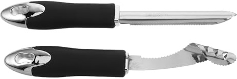 MUELODSIC Descorazonador de Pimientos y Frutas Acero Inoxidable 2 Piezas Cuchilla Espiral y Cabezal Acanalado para Cocina y Rápida Extracción de Semillas
