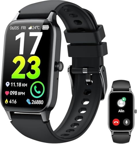 Smartwatch Herren Damen 2026, 1,57 HD Fitnessuhr Herren mit Telefonfunktion, Wasserdicht Aktivitätstracker 110+ Sportmodi, Fitness Tracker mit Schlafmonitor Schrittzähler, Watch for Android/iOS