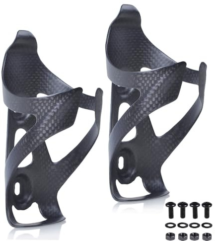 ThinkTop 2 Pack Ultra-Light Full Carbon Fiber Bicycle Bike Drink Water Bottle Cage Holder Brackets for Road Bike MTB Cycling